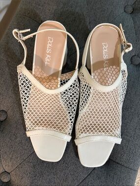 Dolls Kill White Mesh Slingback Sandals